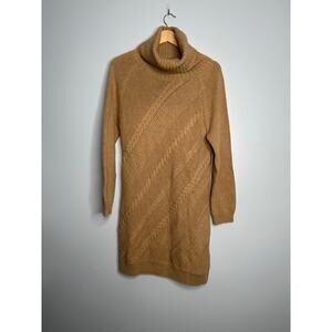 Soft Surroundings Women's Caramel Cowl Neck Long‎ Sleeve Sweater Dress Size M
